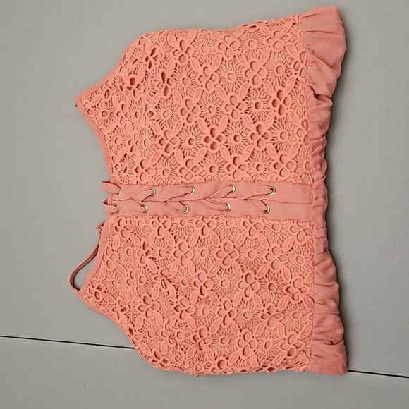 Sleeveless Tie Neck Lace Detail Crochet Trim Sundress Dress - Picture 2 of 7